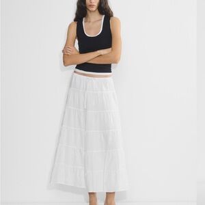 Aritzia Wilfred Bouquet Tiered Poplin Skirt